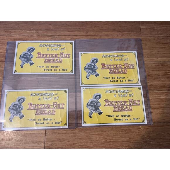 Vintage Store Sign for Butter-Nut Bread circa 1920s lot of 4 - Picture 1 of 4
